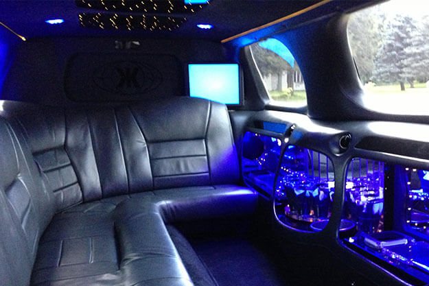 Built-in bars on limo